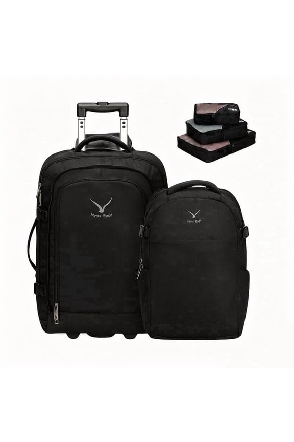 Rolling Travel Backpack Set (63L) – Hynes Eagle – Black