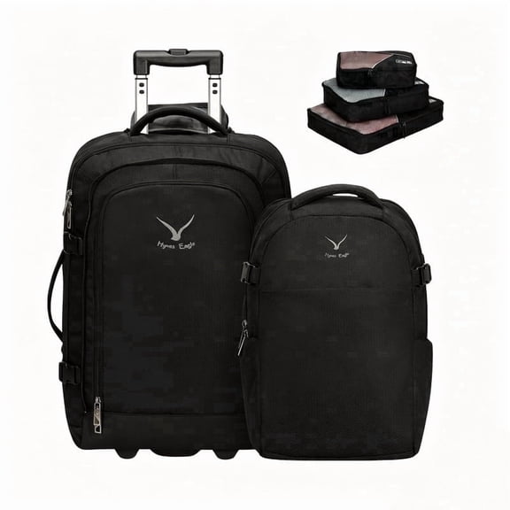 Rolling Travel Backpack Set (63L) – Hynes Eagle – Black