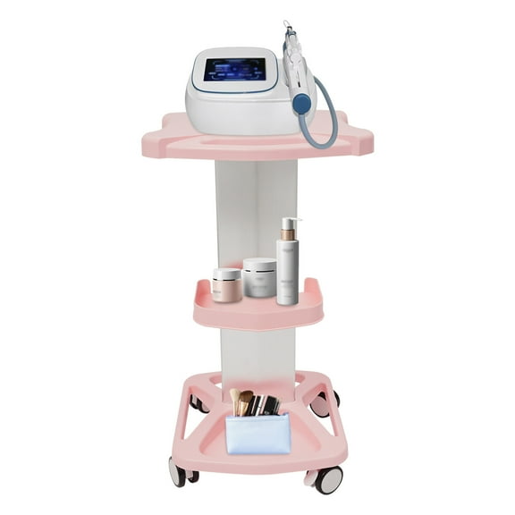 Rolling Trolley Cart Beauty Salon SPA Storage Equipment Trolley Stand 4 Casters Pink