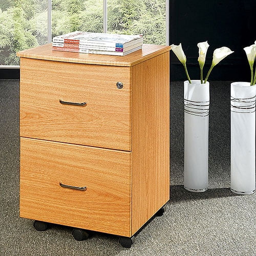 Rolling TwoDrawer Filing Oak