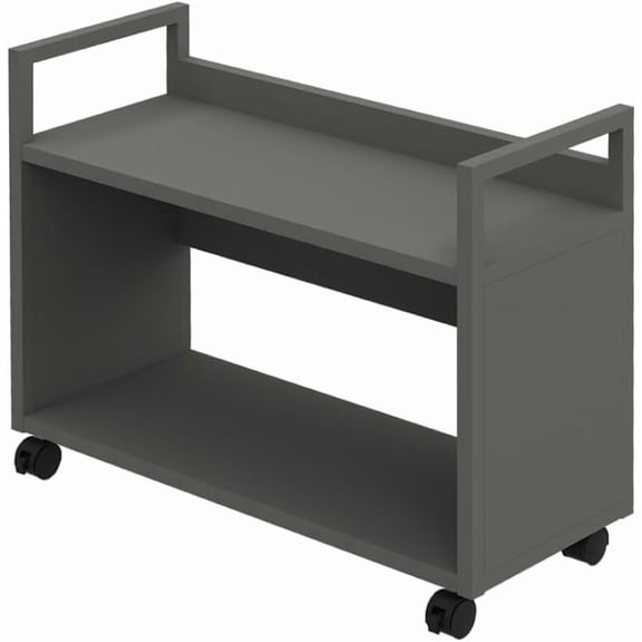 Rolling Utility Cart with 2 Shelves and Handle White Mobile Storage Organizer for Kitchen, Bathroom, Office, Beauty Salon, and Home Use, Perfect for Cosmetics, Supplies, and Everyday Essentials