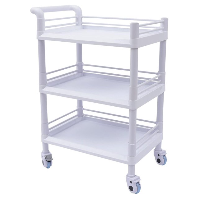 Rolling Utility Cart, 3Tier Beauty Cart with 360° Swivel Silent Locking Casters, for Beauty