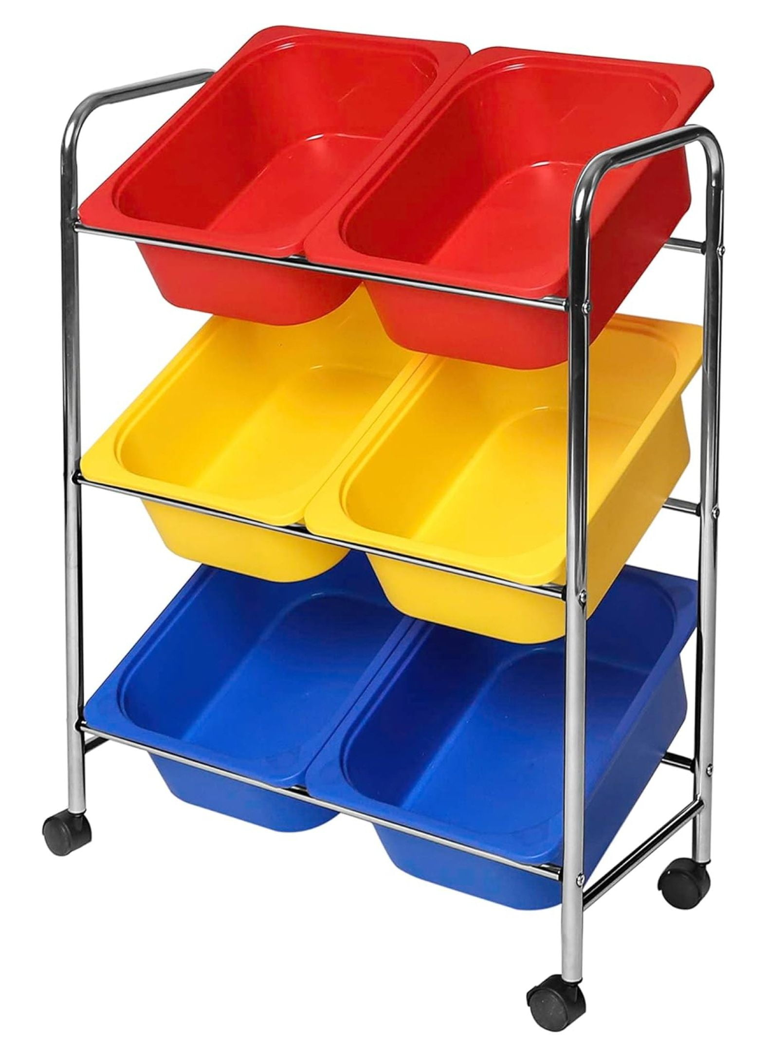 Multicolor 6-Bin Rolling Utility Organizer Storage Cart