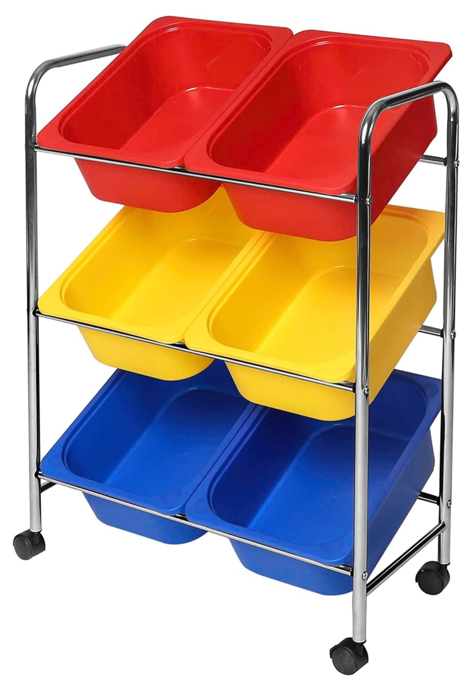 Multicolor 6-Bin Rolling Utility Organizer Storage Cart