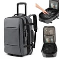 thumbnail image 1 of Fegat Rolling Vacuum Backpack Travel,New Upgrade 70L Carry-On Backpack with Wheels,One-Button Vacuum Compression System, Built-In Electric Pump, TSA Lock, Expandable for Travel Business, 1 of 10