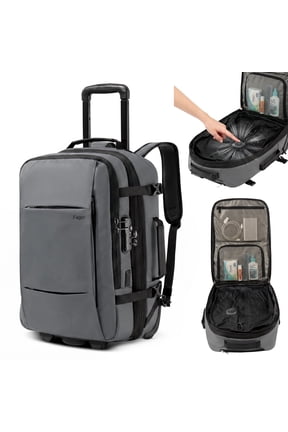Fegat Rolling Vacuum Backpack Travel,New Upgrade 70L Carry-On Backpack with Wheels,One-Button Vacuum Compression System, Built-In Electric Pump, TSA Lock, Expandable for Travel Business
