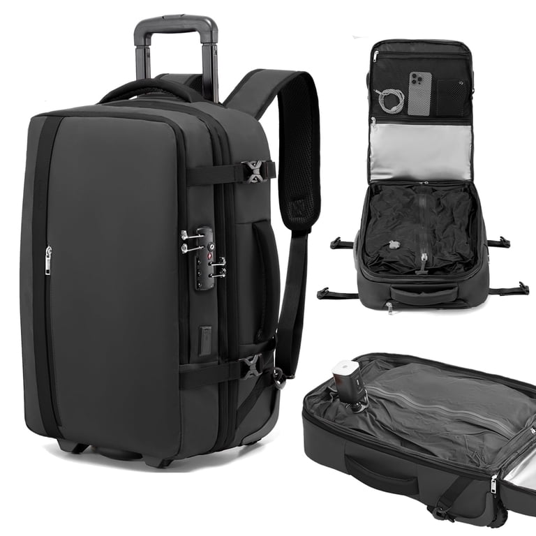 able to hang on travel bag backpack MATEIN Black Mens Backpack, Expandable Carry for Women | Expandable Business Backpack, 27L, Lightweight, Waterproof Hiking Daypack for Outedoor Sports Rucksack Daypack, Anti Theft Carry it hands Fegat Rolling Vacuum Travel Backpack,