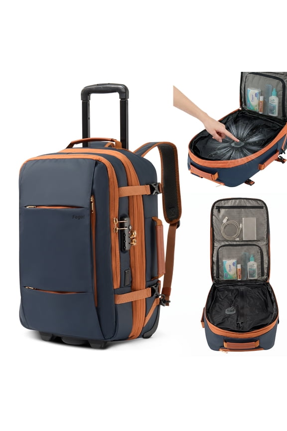 Rolling Vacuum Backpack Travel,New Upgrade 70L Carry-On Backpack with Wheels,One-Button Vacuum Compression System, Built-In Electric Pump, TSA Lock, Expandable for Travel Business