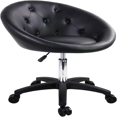 Rolling Vanity Chair with Wheels for Makeup Room Height Adjustable