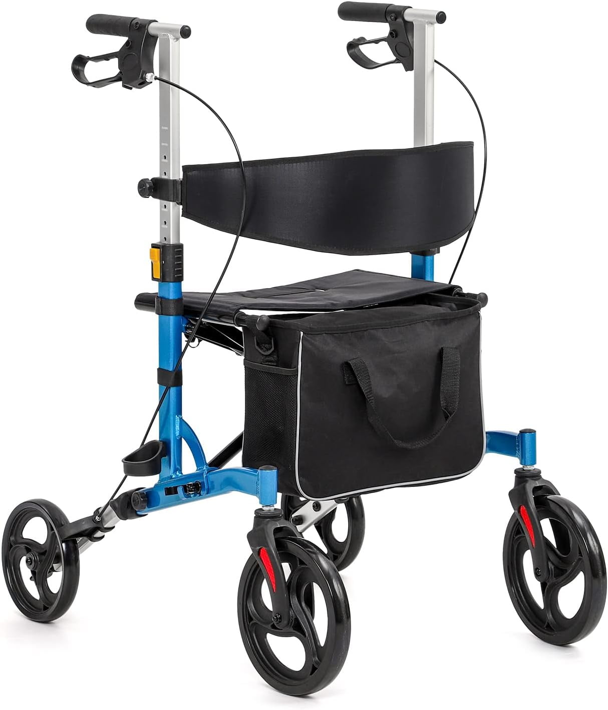 Rolling Walkers for Seniors with Seat Double Folding Rollator Walkers Lightweight Aluminium