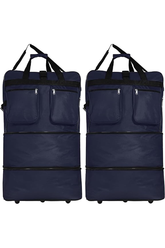Rolling Wheeled Duffle Bag Spinner Suitcase Luggage Expandable -40 Inch (Pack of 2)