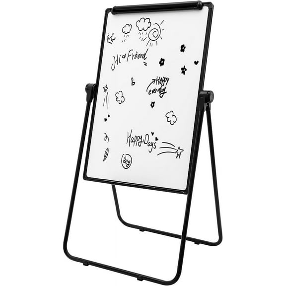 Rolling White Board with Stand, Double Sided Magnetic Dry Erase Boards Height Adjustable, Portable Standing Whiteboard for School Office Classroom Restaurant(36"×24")