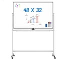 thumbnail image 1 of Rolling White Board on Wheels 48x32 inch Double Side Magnetic Dry Erase Board with Stand, Aluminum Frame Easel Mobile Standing Whiteboard for Office, Classroom & Home, 1 of 9