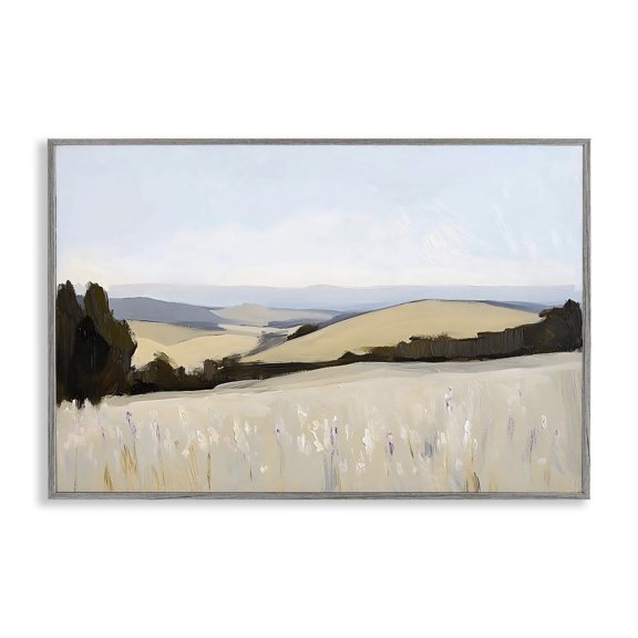 Stupell Industries Rolling White Fields Gray Framed Giclee Art, design by Franklyn Gregory