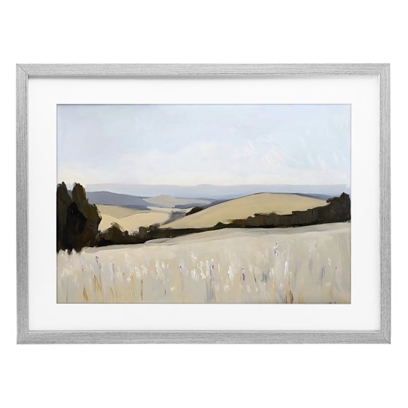 Stupell Industries Rolling White Fields Gray Framed Print Under Glass, design by Franklyn Gregory