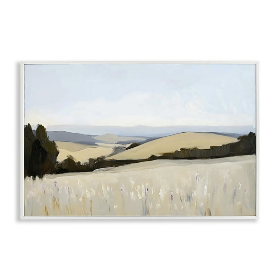 Stupell Industries Rolling White Fields White Framed Giclee Art, design by Franklyn Gregory