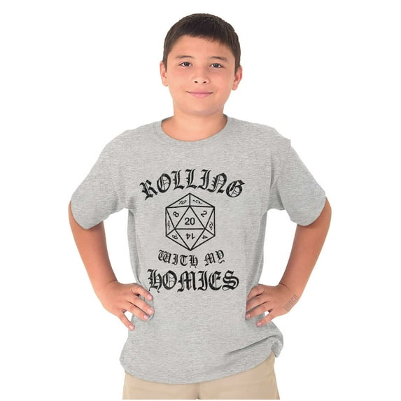 Rolling With My Homies Dungeon Game Crewneck T Shirts Boy Girl Teen Brisco Brands L