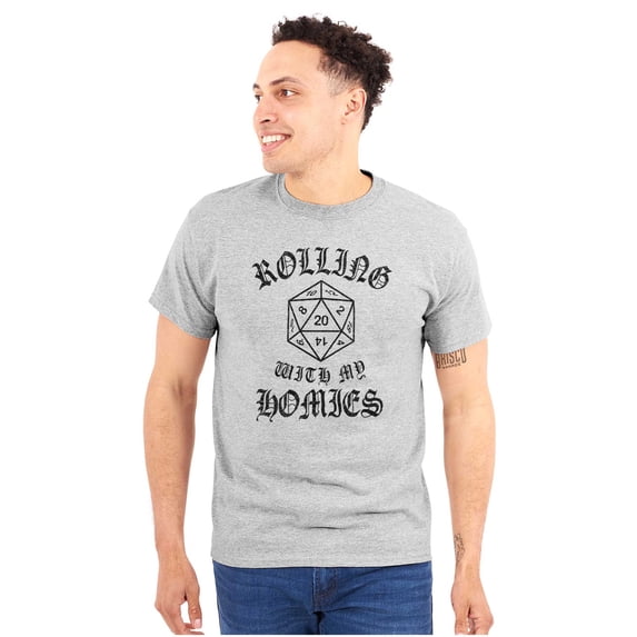 Rolling With My Homies Dungeon Game Plus Size Crewneck Graphic Tee Shirt Brisco Brands 3X