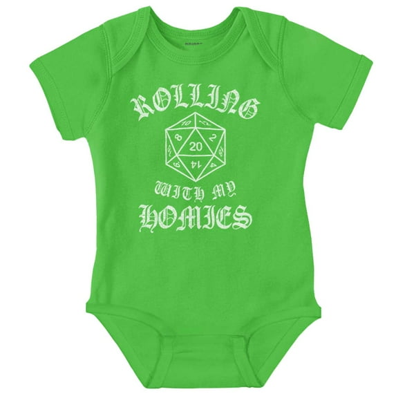 Rolling With My Homies Dungeon Game Romper Boys or Girls Infant Baby Brisco Brands 6M