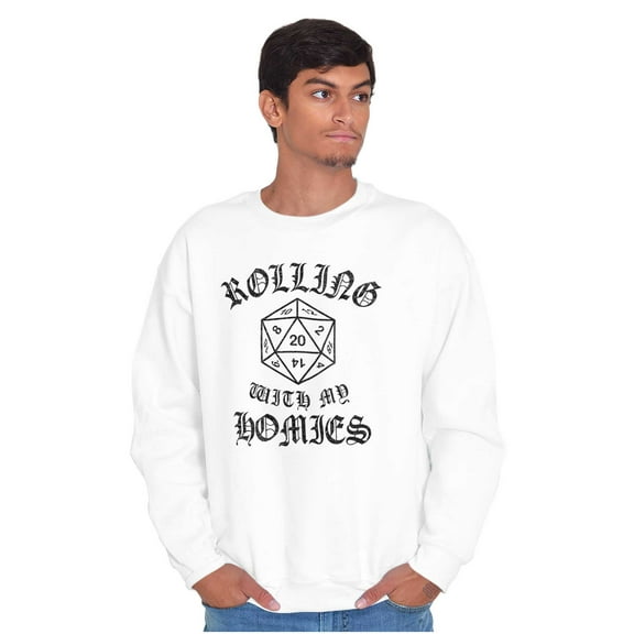 Rolling With My Homies Dungeon Game Unisex Plus Fleece Graphic Sweatshirt Brisco Brands 2X