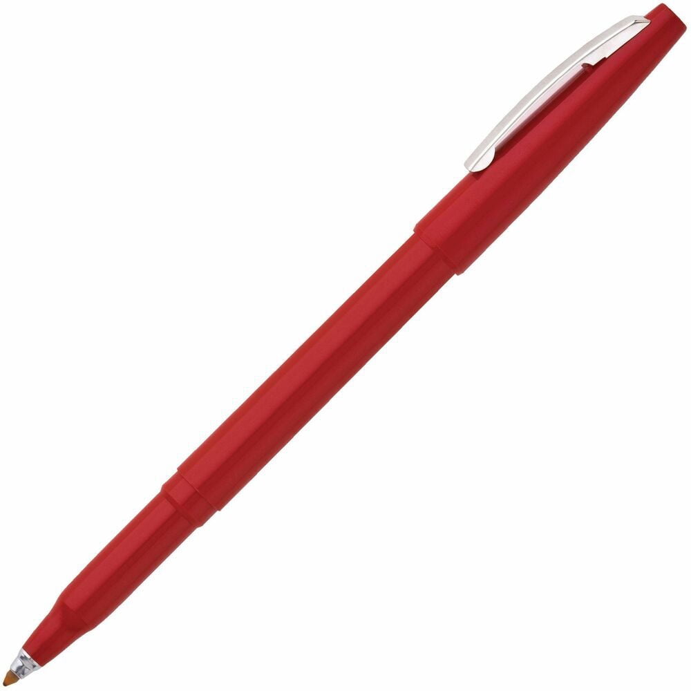 Pentel Rolling Writer Pen - Medium Pen Point Type - 0.4 Mm Pen Point Size - Red Ink - Red Barrel - 12 / Dozen (R100B_40)