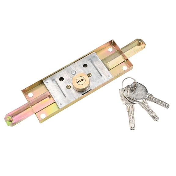 Rolling shutter door lock made with copper and solid square tongue for household safety, designed for easy locking and unlocking on both sides, bottom opening type (C)