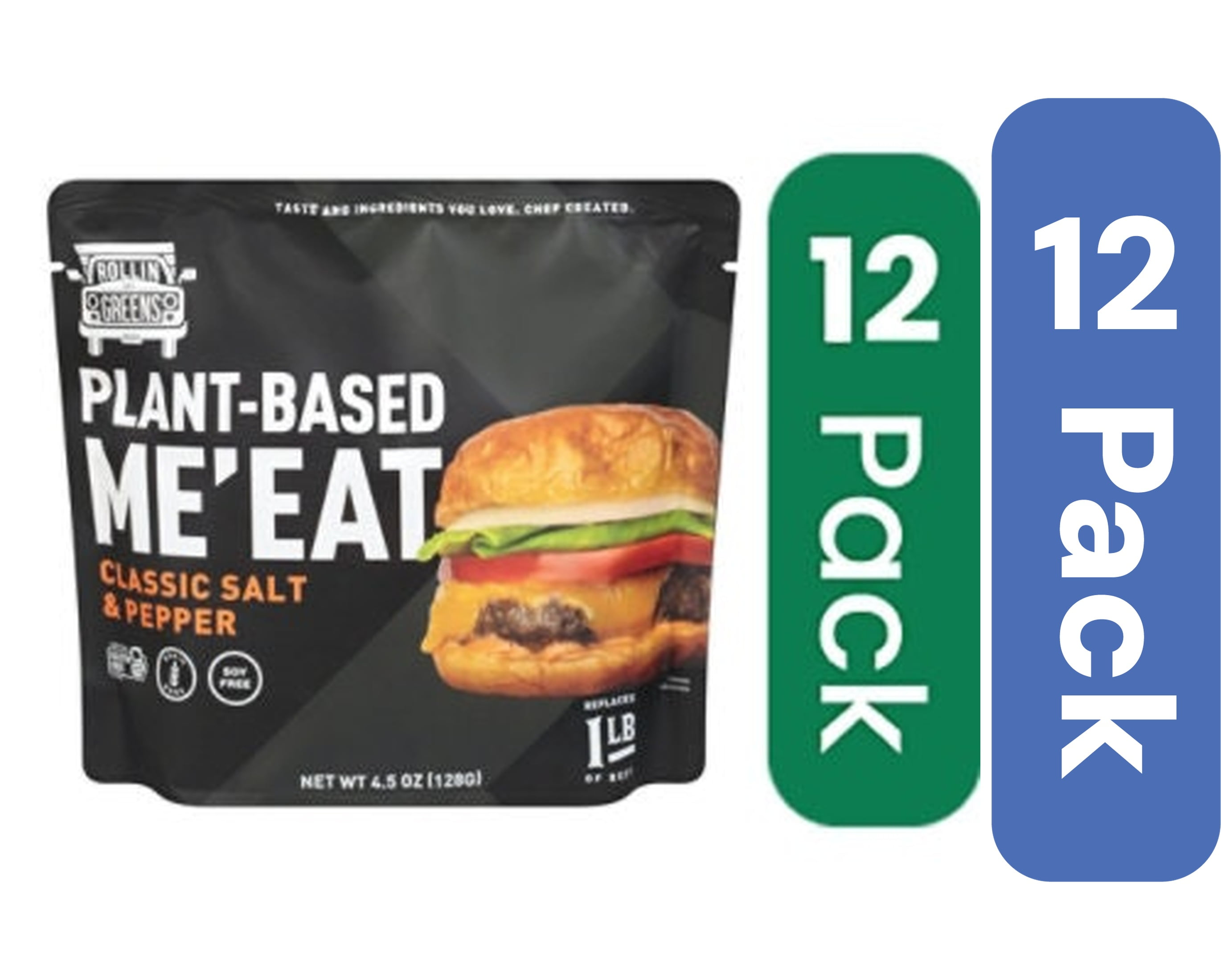 Rollingreens Classic Salt Pepper Peanut Butter Meat 4.5 oz (Pack of 12)