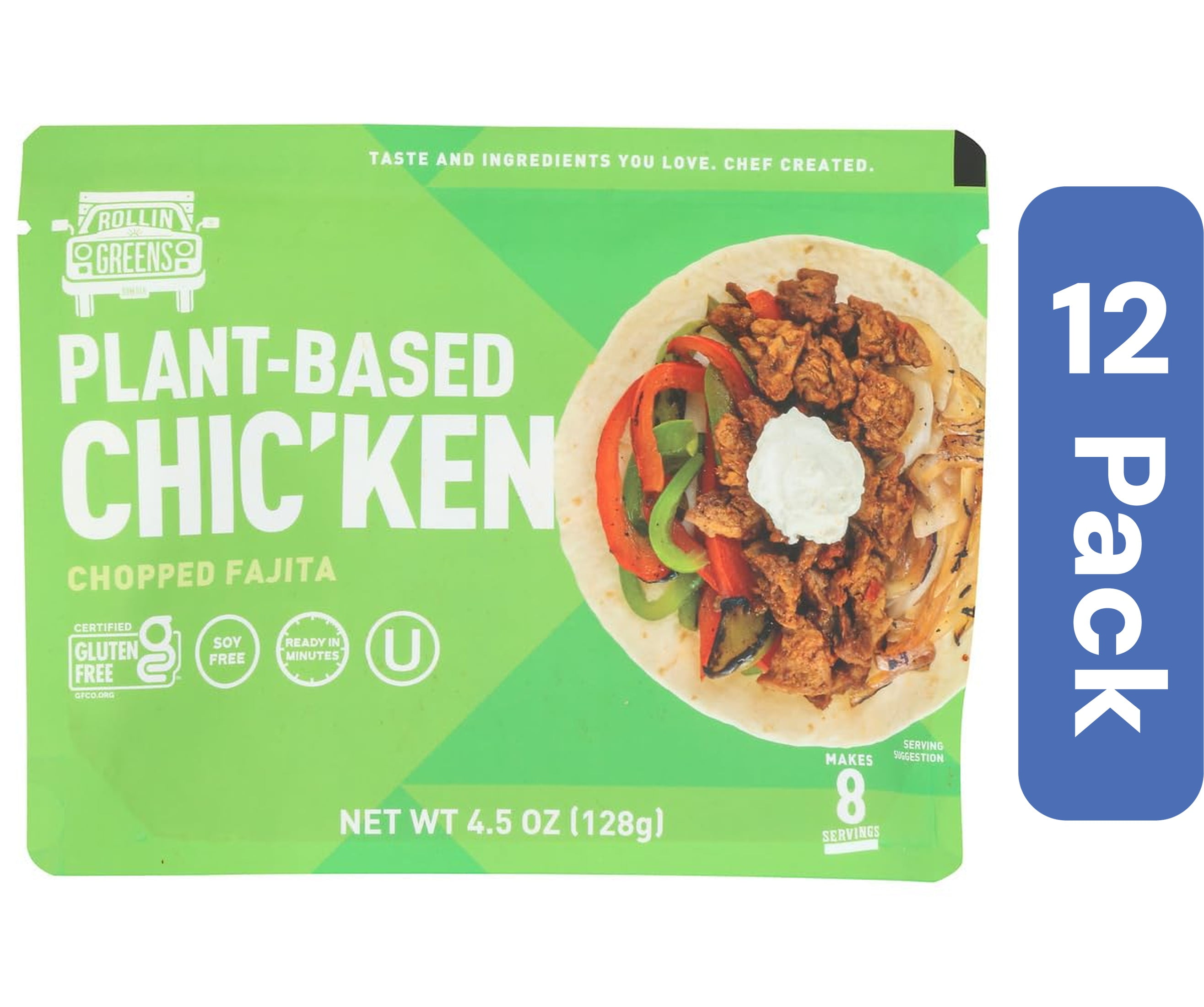 Rollingreens Plant-Based Chicken Fajita 4.5 oz (Pack Of 12)