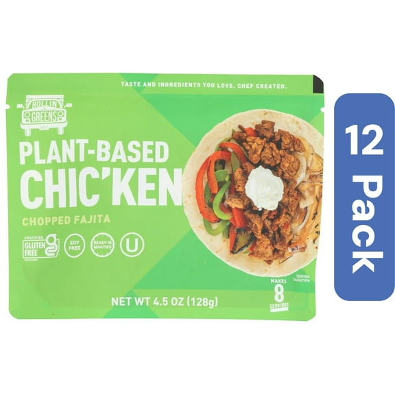 Rollingreens Plant-Based Chicken Fajita 4.5 oz (Pack Of 12)
