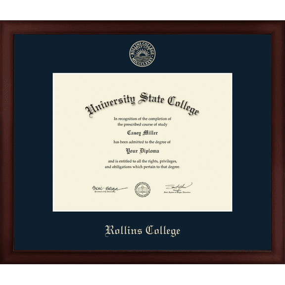 Rollins College Diploma Frame, Document Size 11" x 8.5"