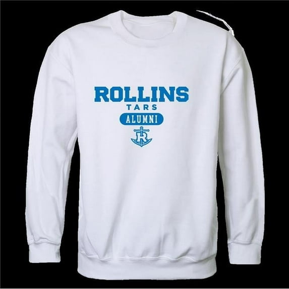 Rollins College Tars Alumni Fleece Pullover Crewneck Sweatshirt, White - Extra Large