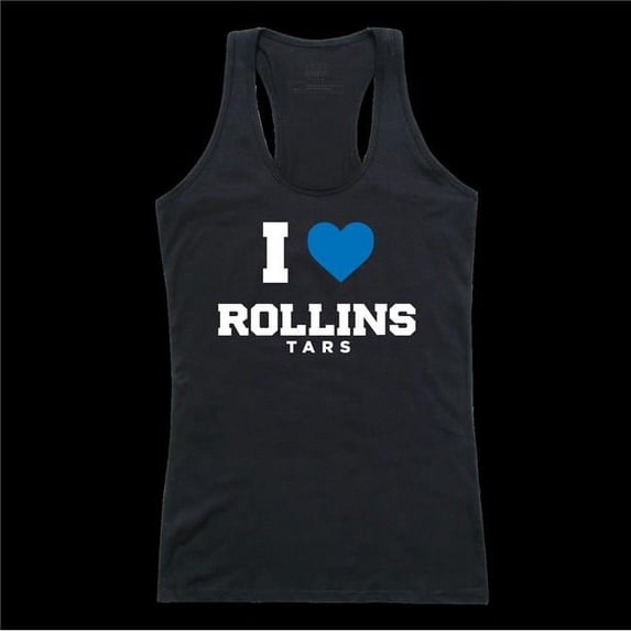 Rollins College Tars Women I Love Tank Top, Black - Small