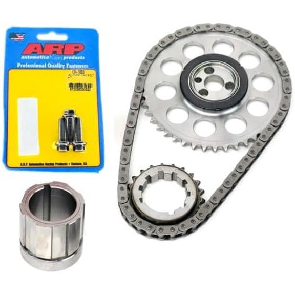 Rollmaster CS10010 Single Roller Timing Chain Set | Fits LS7 LS9 & Dry Sump LS3 Engines | Premium Billet Sprockets & True Roller Chain (w/ARP 134-1003 Cam Bolts)
