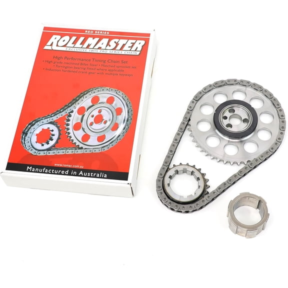 Rollmaster CS1135 Single Roller Timing Chain Set | Fits Gen III LS Engines LS1 LS6 LQ4 LQ9 LM7 L33 LR4 L59 | Premium Billet Sprockets & True Roller Chain (No Bolts)