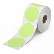 Rollo Circle Thermal Labels 2x2 - Roll of 1,000 Round Direct Thermal Sticker Labels Green
