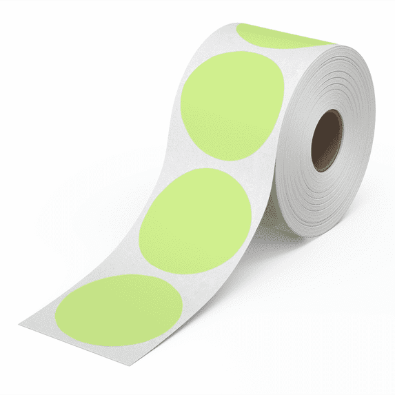Rollo Circle Thermal Labels 2"x2" - Roll of 1,000 Round Direct Thermal Sticker Labels (Green)