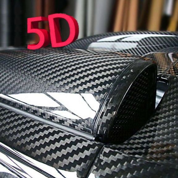 Rollo De Vinilo De Fibra De Carbono 5D Para Exterior Calificado 12" X 60" Black