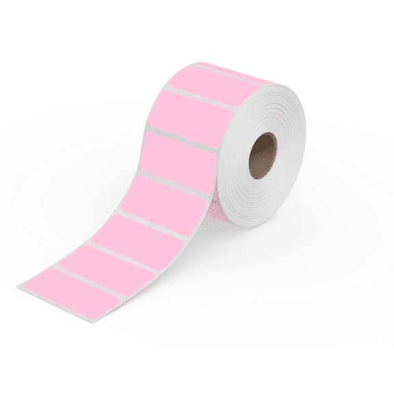 Rollo Direct Thermal 2x1 Sticker Labels (Roll of 1,000 Pink Labels)
