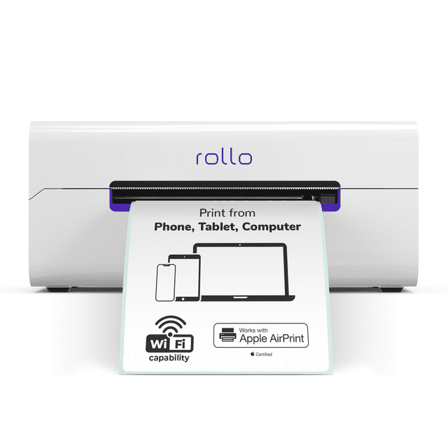 Rollo Wireless Label Printer - Wi-Fi Thermal Printer for Shipping Packages - AirPrint from iPhone, iPad, Mac - 4x6, Supports Windows, Chromebook, Android, Linux