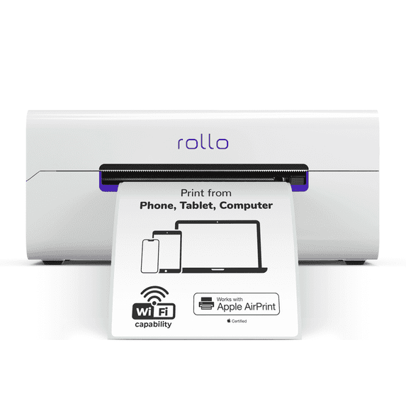 Rollo Wireless Label Printer - Wi-Fi Thermal Printer for Shipping Packages - AirPrint from iPhone, iPad, Mac - 4x6, Supports Windows, Chromebook, Android, Linux