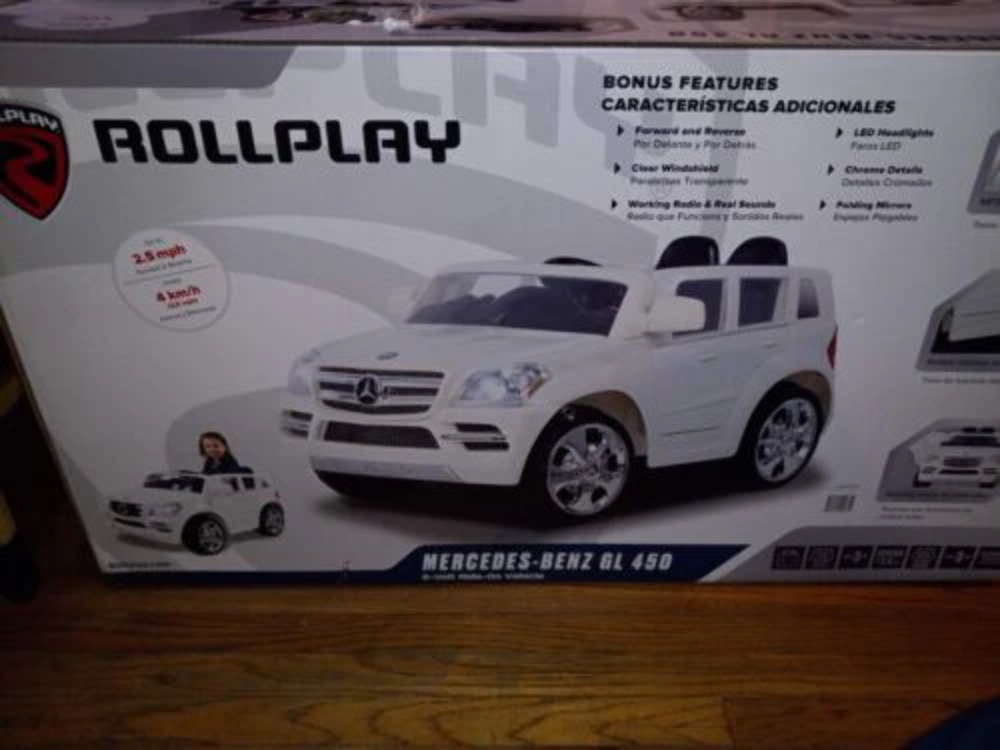 Rollplay Kids 6V Electric White MercedesBenz GL450 SUV Power Wheels