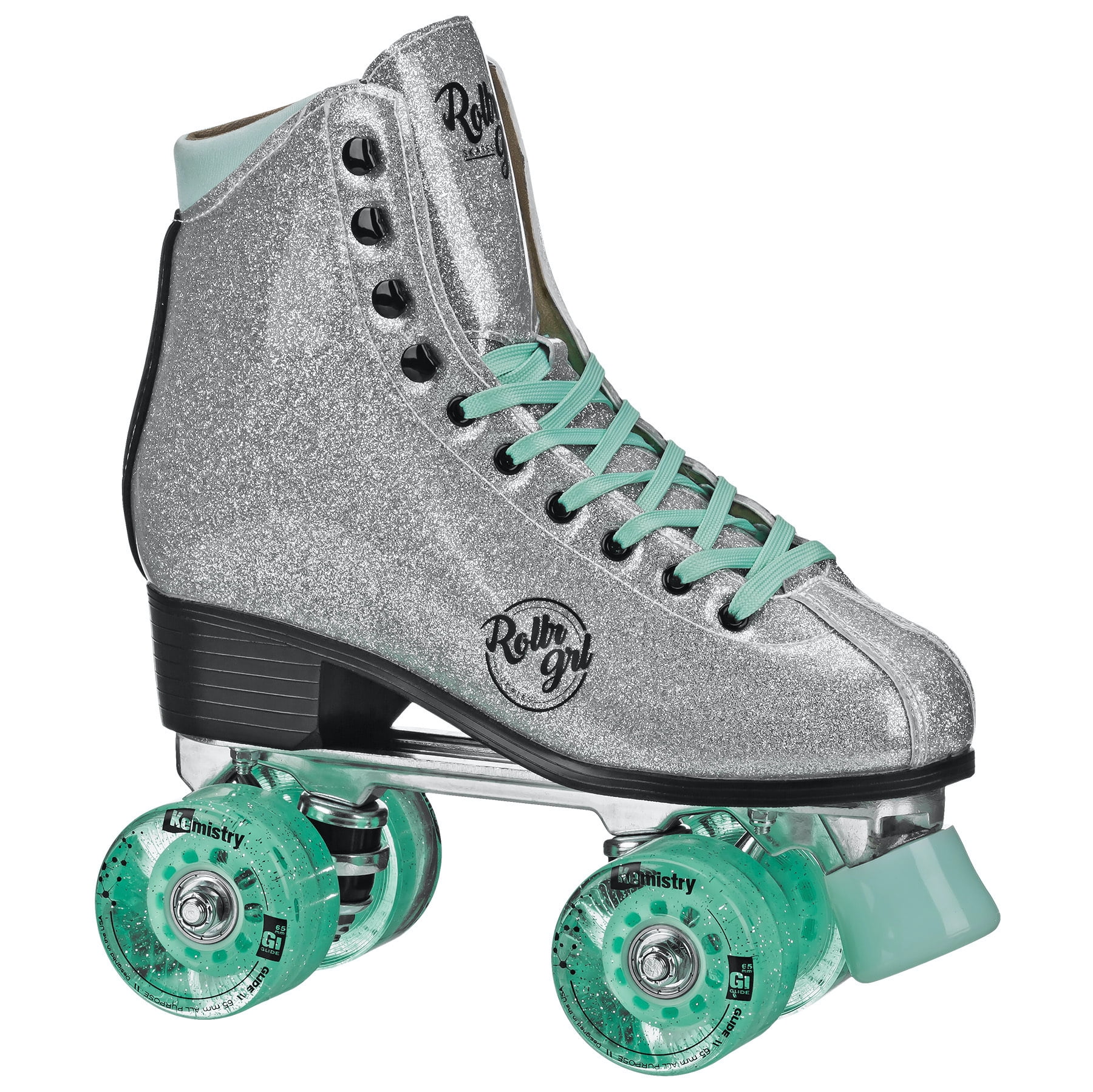 Rollr Grl Astra Glitter Roller Skates Silver/Black size 03