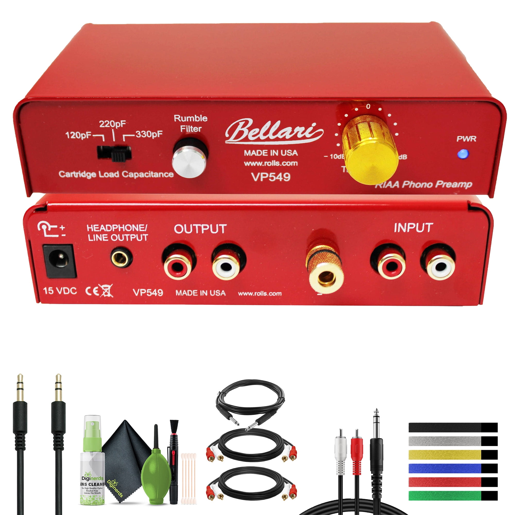 Rolls Bellari VP549 Phono Preamp with RIAA Equalization Curve Bundle