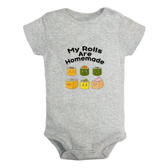 My Rolls Are Homemade Funny Rompers For Babies, Newborn Baby Unisex Bodysuits, Infant Jumpsuits, Toddler 0-12 Months Kids One-Piece Oufits (Gray, 18-24 Months)