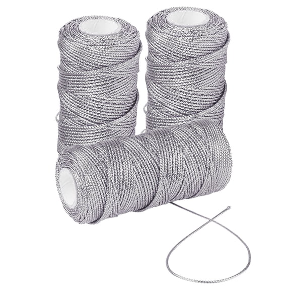 Rolls Metallic Elastic Cords Stretch Cord Ribbon Metallic Tinsel Cord Rope for Craft Making Gift Wrapping (1.5mm*100m/Roll)