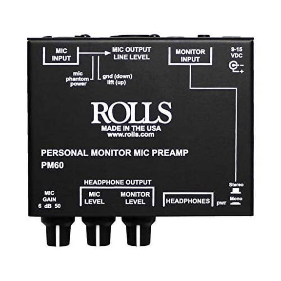 Rolls Corporation PM60 Personal Monitor Mic Preamp