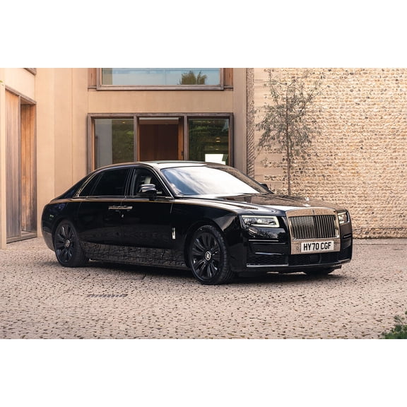 Rolls-Royce Ghost EWB II British Automobile Wall Indoor Decor - 24x36 Inch Glossy Laminated Poster - Stunning Detail and Bold Colors