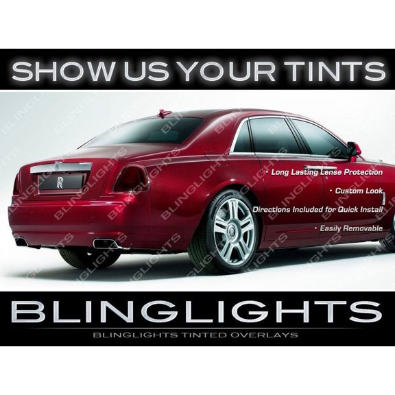Rolls-Royce Ghost Murdered Out Taillamps Overlays Smoked Tinted Taillights Protective Lense Film Kit