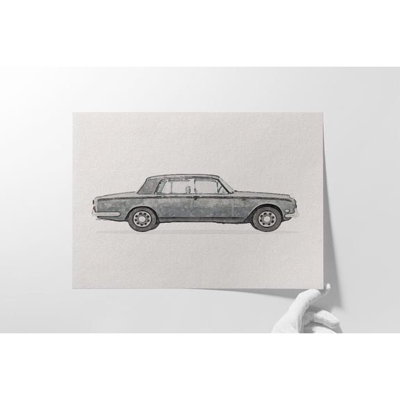 Rolls-Royce Silver Shadow Art Poster - Classic Car Poster, Unframed Canvas Size 8x12