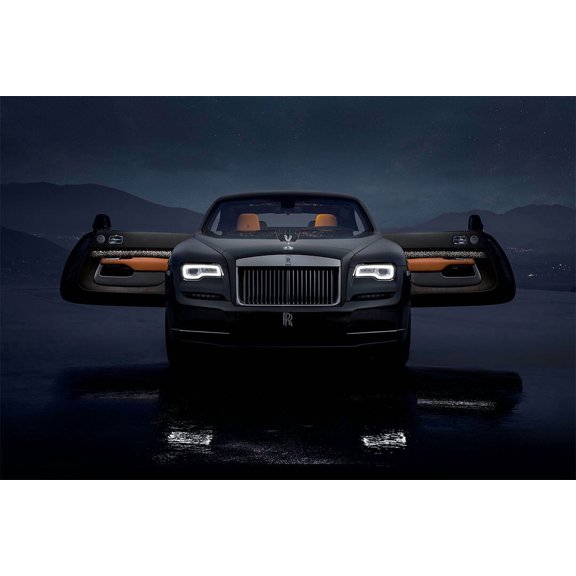 Rolls-Royce Wraith Luminary Collection Auto Wall Art Home Decor - 12x18 Inch Laminated Poster - Stunning Detail and Bold Colors